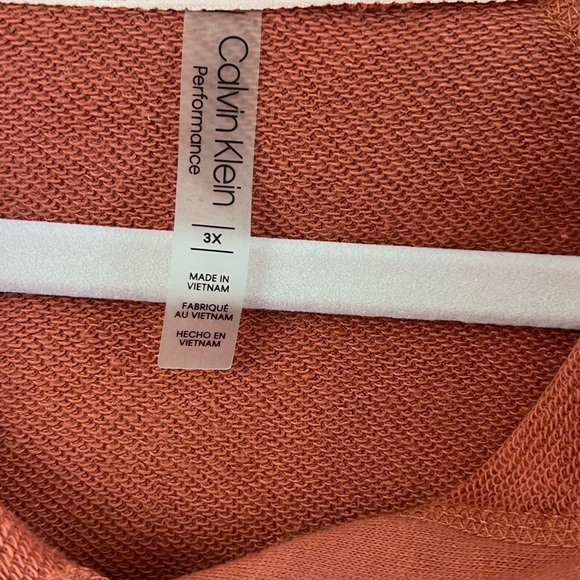 Calvin Klein Performance Rust Color Knit Hoodie Top NWT - Picture 4 of 6